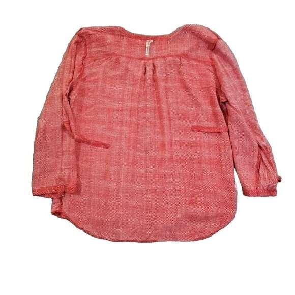 Grand & Greene Women's Top Blouse Size XL Red & White Pattern Long Sleeve - Picture 13 of 14